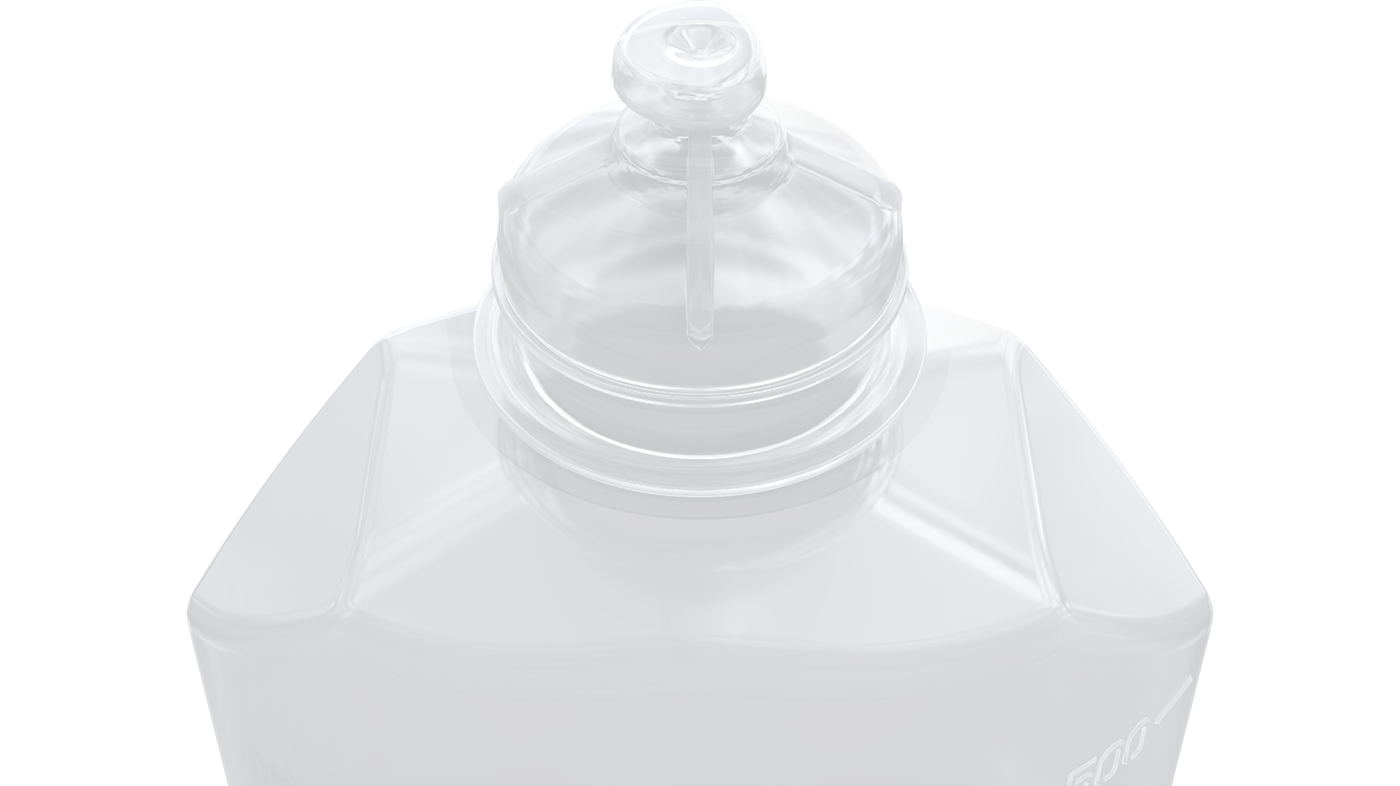 BFS bottle for infusion solutions with nipplehead closure