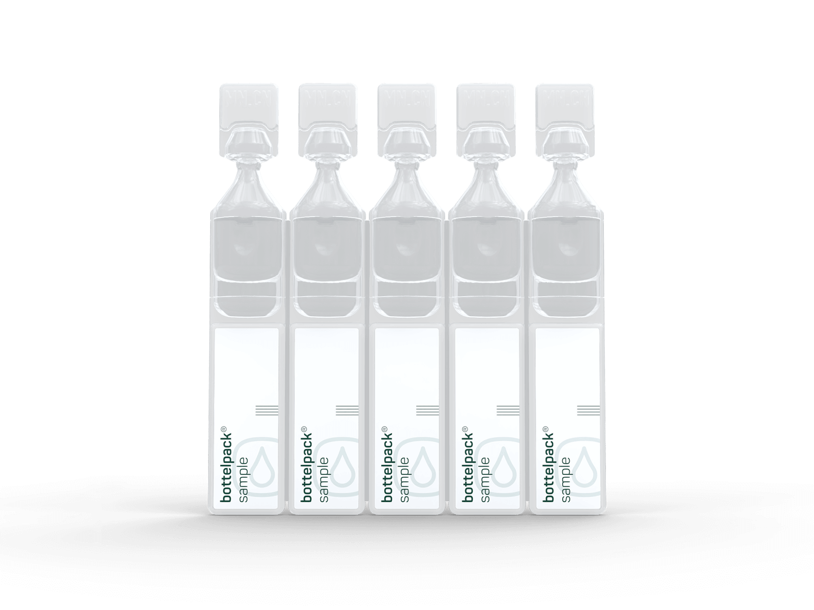 Product image of an ophthalmological application package as produced by the blow-fill-seal process.