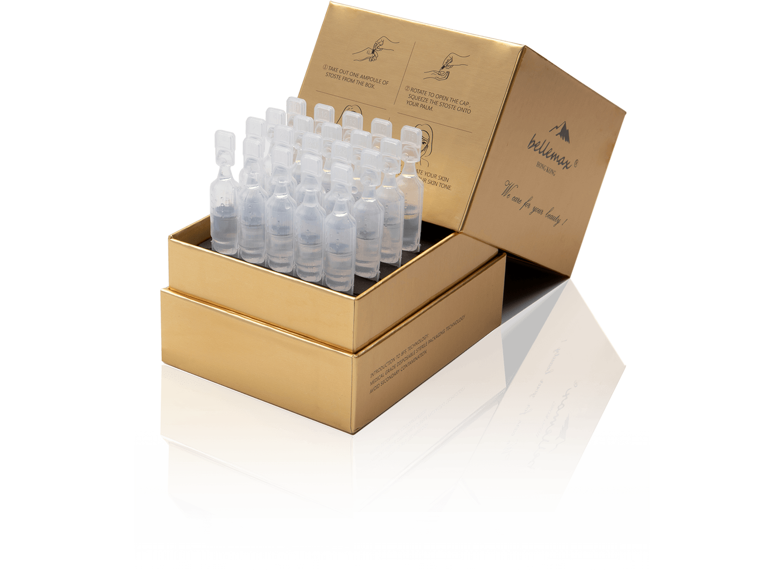 Icon carton with packed ampoules