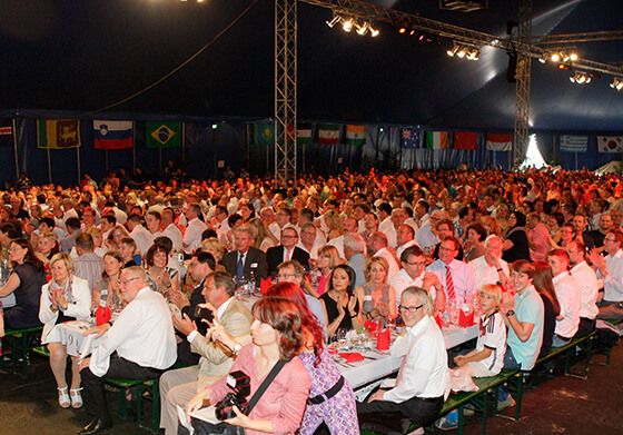 Employees in event hall